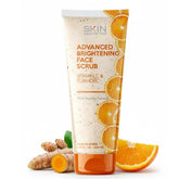 Skin Aesthetics Vitamin C & Turmeric Scrub bottle shows a clean beauty glow.