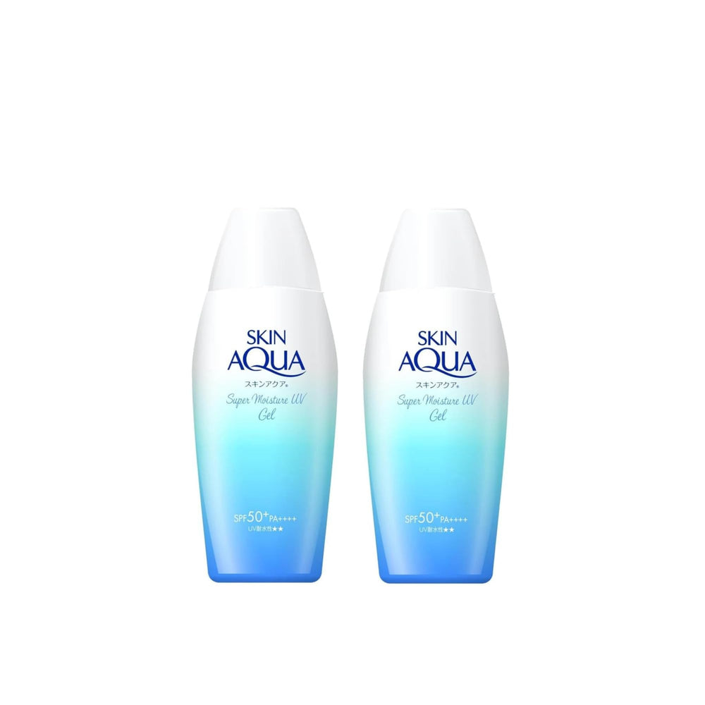 Skin Aqua UV Super Moisture Gel bottle shows a silky, butter-like texture for smooth hydration.