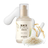 SKINFOOD 1957 Rice Serum bottle on white surface promising glass skin hydration