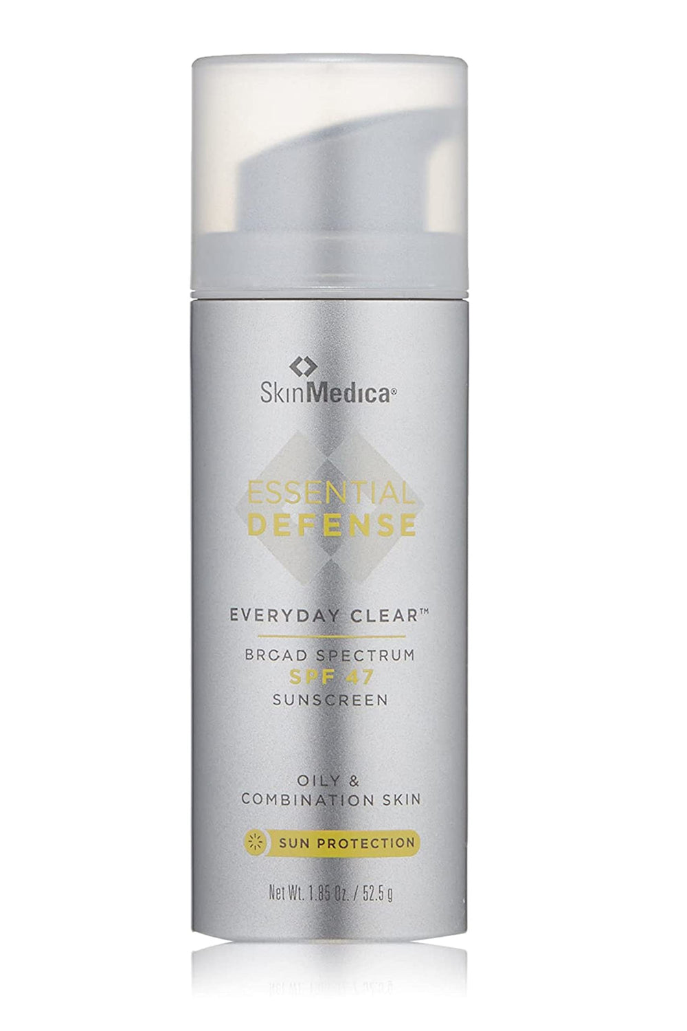 SkinMedica Essential Defense SPF 47 bottle pouring sunscreen for daily use