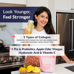 SkinnyFit Super Youth scoop in shaker for an easy daily collagen boost.