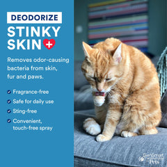 SkinSmart safe-if-licked label shows pet-friendly formula with no steroids.