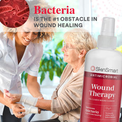SkinSmart Antimicrobial Wound Therapy closeup on bottle cap for precise, clean application