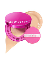 SKINTIFIC Cover Glow Perfect Cushion compact promotes a natural radiant finish in a sleek case.