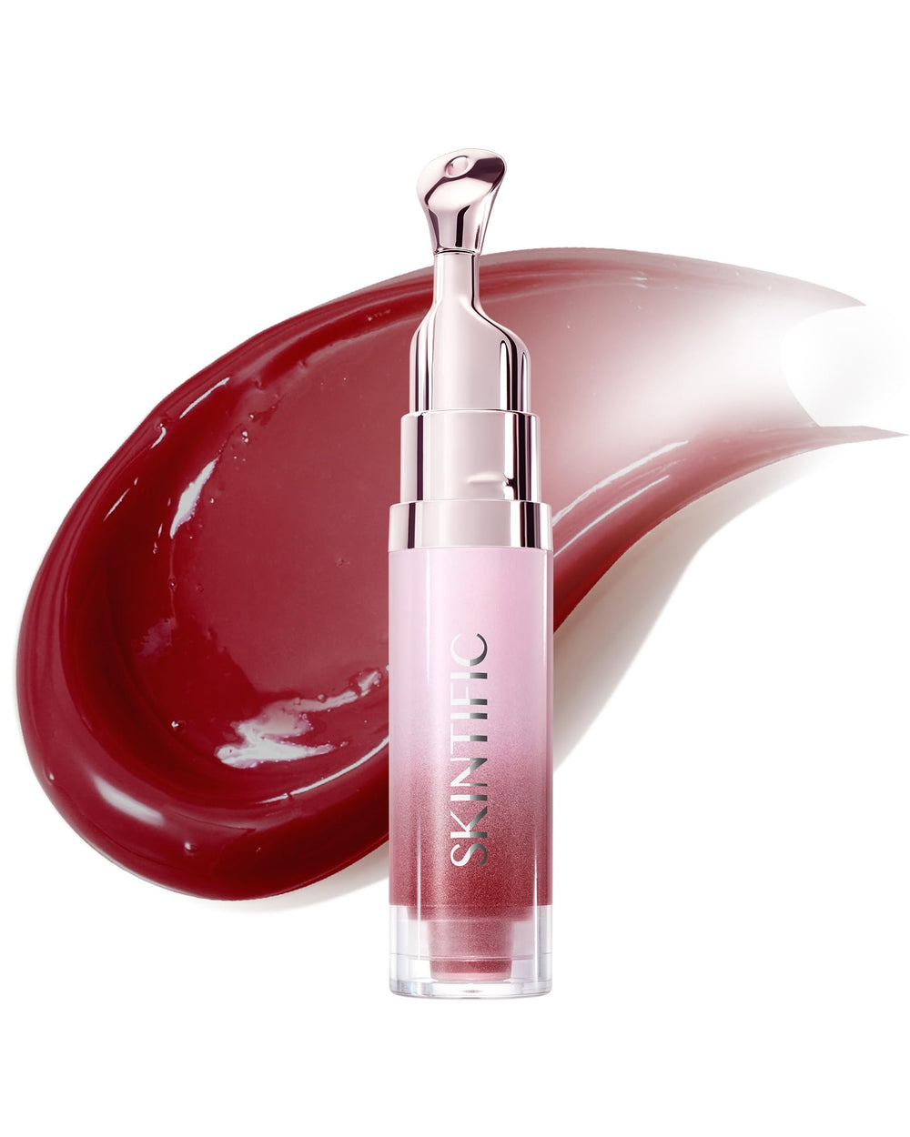 SKINTIFIC peptide brightening lip serum bottle for daily hydration.
