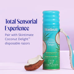 Skintimate Coconut Delight six-pack emphasizes convenient, ready-to-use supply.