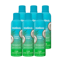 Skintimate Coconut Delight shave gel tube front with hydrating formula for a smooth shave.