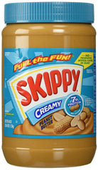 Skippy Creamy Peanut Butter jar with smooth, easy-to-spread texture.