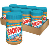SKIPPY Creamy Peanut Butter jar showing a smooth spread for easy snacks