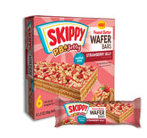 SKIPPY P.B. & Jelly Wafer Bar exterior shows strawberry flavor for on-the-go snacking.
