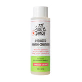 Skout's Honor probiotic dog shampoo bottle showing gentle cleansing with avocado oil.