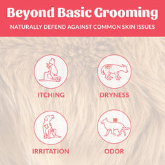Close-up of Skout's Honor shampoo label emphasizing natural ingredients.