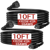 Skrizcable 16/3 short extension cord 10ft pack for versatile home and office power use.
