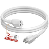 Skrizcable 16/3 short extension cord, 3 ft, ETL listed, ideal for desks and lamps.
