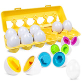Skrtuan matching eggs opened to reveal colors and shapes for learning play