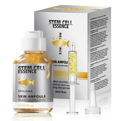 SKSOYT Salmon DNA Serum bottle close-up highlighting hydration and anti-aging benefits.