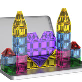 SKTMYY mini magnetic tiles in a travel box for portable play and easy storage