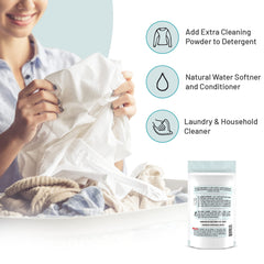 SKY HIGH SUDS borax powder resealable bag keeps powder fresh for easy storage.