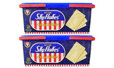 SkyFlakes crackers front view with two 800g boxes ready for family snacking.