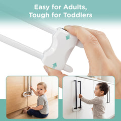 Skyla Homes lock on a kitchen handle shows adjustable fit for various knobs.