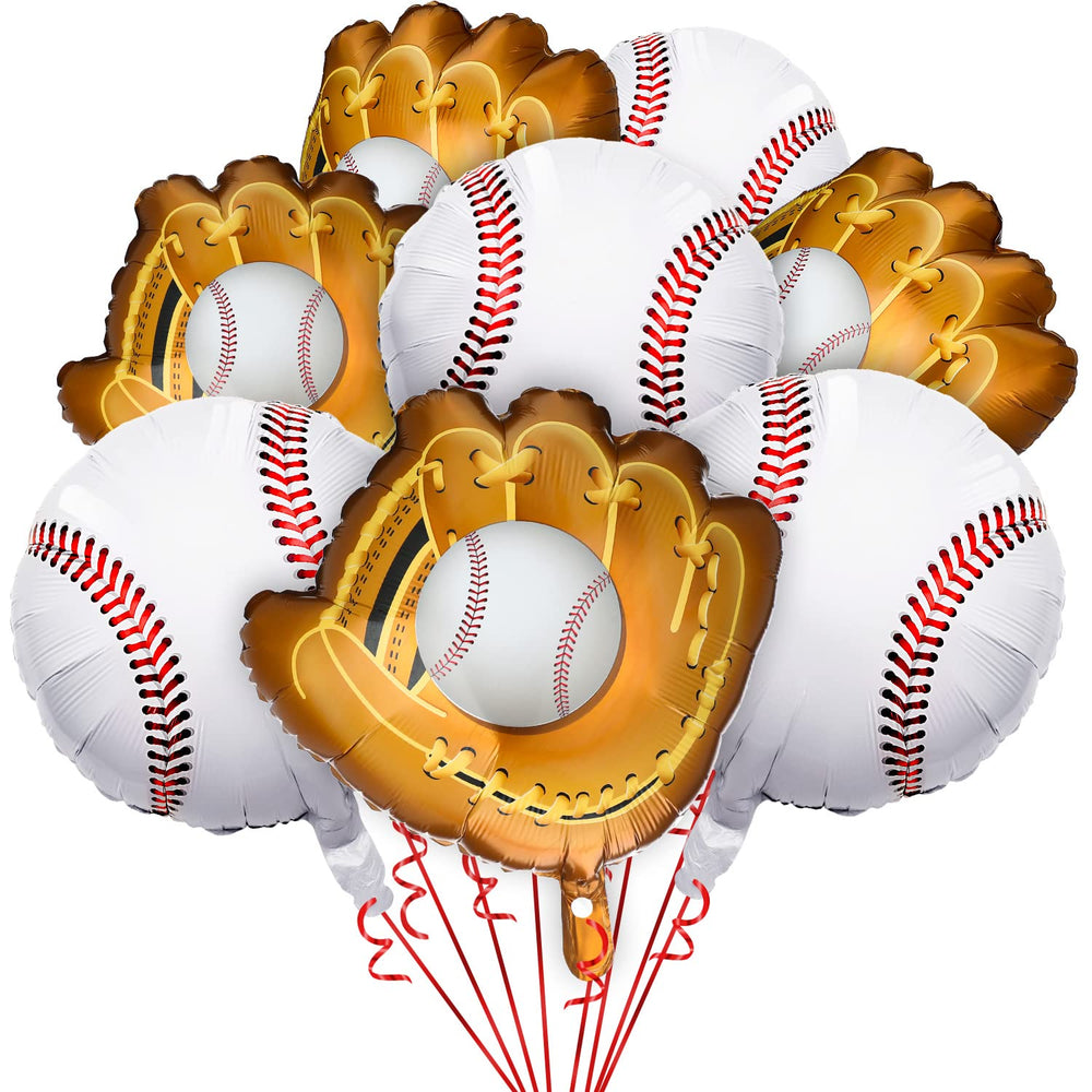 Skylety 18-inch baseball balloons create vibrant round decor for sports-themed parties.