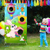 Skylety Easter toss banner featuring bunny and eggs for family fun and hand-eye coordination.