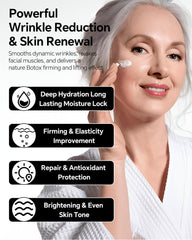 Skyoyo BotoxCream application on cheek demonstrates easy daily use.