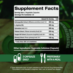 SLADAK NATURALS booster label displays key ingredients for vitality.