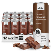 Slate Milk Classic Chocolate can with 20g protein for a satisfying snack