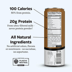 Slate Milk Mocha Latte pour reveals chocolatey flavor and 20g protein.