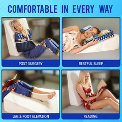 Sleepnitez wedge pillow promotes an elevated sleeping position for snoring relief.