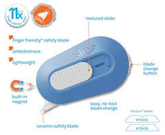 Slice Mini Box Cutter magnet on fridge for quick access.