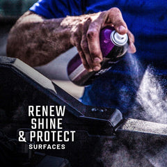 Application shot of Slick Products Shine & Protectant forming a smooth, even layer.