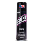 Slick Products Shine & Protectant spray bottle closeup showing premium glossy finish.