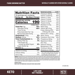 SlimFast Keto Shake canister front showing gluten-free label and nutrition facts