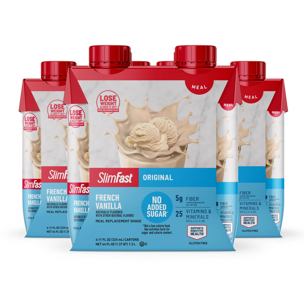 SlimFast Original French Vanilla bottle for a quick protein-packed breakfast