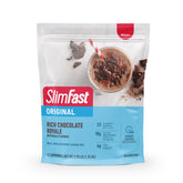 SlimFast Original Rich Chocolate Royale tub features protein-packed meal replacement