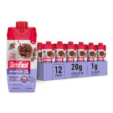 SlimFast High Protein Chocolate Shake ready-to-drink bottle highlights rich flavor and convenience.