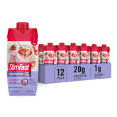 SlimFast strawberry protein shake bottle for on-the-go nutrition and a quick meal replacement