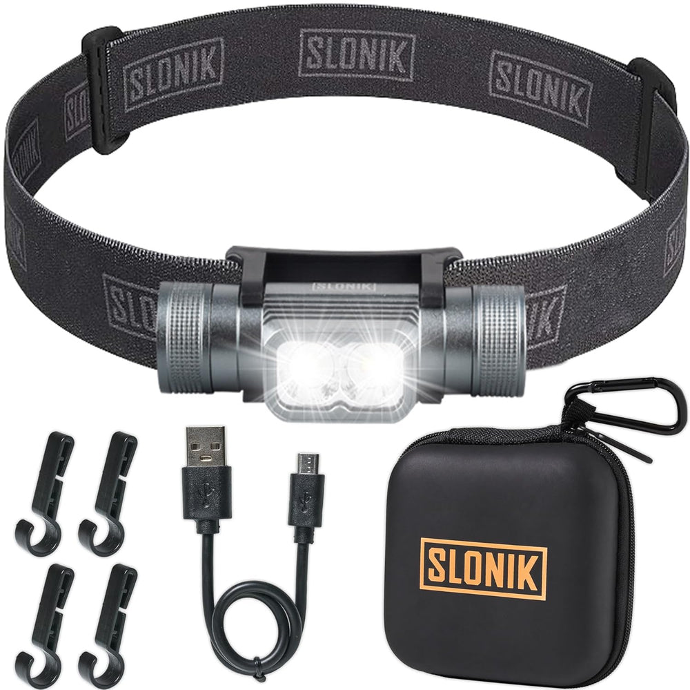 SLONIK headlamp 1000-lumen beam lights up the trail for night hikes
