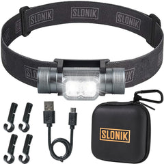 SLONIK headlamp 1000-lumen beam lights up the trail for night hikes