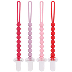 Slotic pacifier clip pink one-piece beads keeps pacifier secure and clean