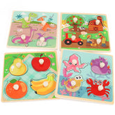 Slotic wooden peg puzzles farm puzzle – engaging farm scenes that promote early learning and fine motor skills.