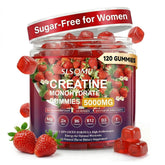 Slsomu Creatine Gummies bottle-front showing vegan, sugar-free pre-workout support.