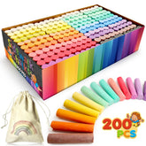 Small Fish 200pcs sidewalk chalk set in a box for easy outdoor art sessions.