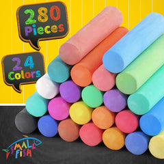 SMALL FISH 24-color chalk set laid out in bright hues for vivid outdoor drawings.