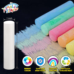Small Fish 24 colors jumbo chalk sticks add bright, fade-resistant drawings.