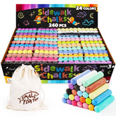 Small Fish 240pcs sidewalk chalk pack for bold outdoor art projects.