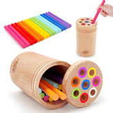 Small Fish Montessori color sorting wooden toy full set for early learning.