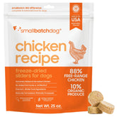 Smallbatch Pets chicken patties ready for rehydration into a tasty meal